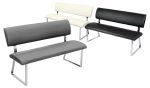 Triple Diner Bench available in Black, Cream or Grey PU