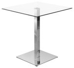 Square Clear Glass Bistro Table