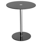 Glass Top Podium Table in Black