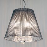 Conical Silver Tube Shade Chandelier