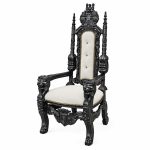 Traforata Small Throne Chair - Black Satin