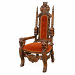 Traforata Small Throne Chair - Burnt Orange Velvet