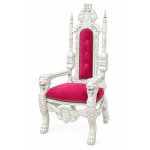 Traforata Small Throne Chair - White with Pink Velvet