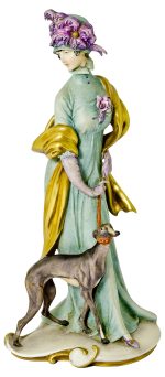 Elegant Lady with Borzoi Dog by Giuseppe Cappé