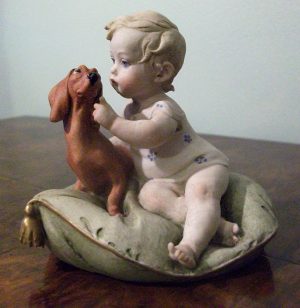 Little Friends (Child & Dachshund) by Giuseppe Cappé