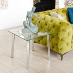 Clear Glass Lamp Table in our Showroom