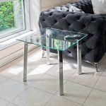 Clear Glass Lamp Table in our Showroom