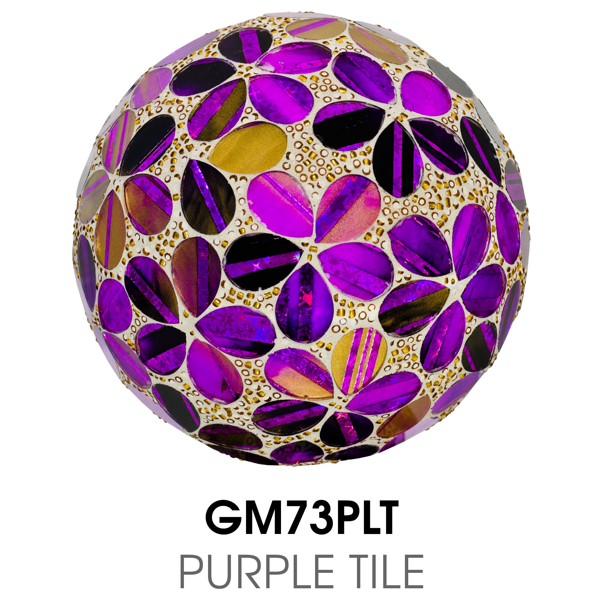 Medium Mosaic Polyform Ball - Purple Tile