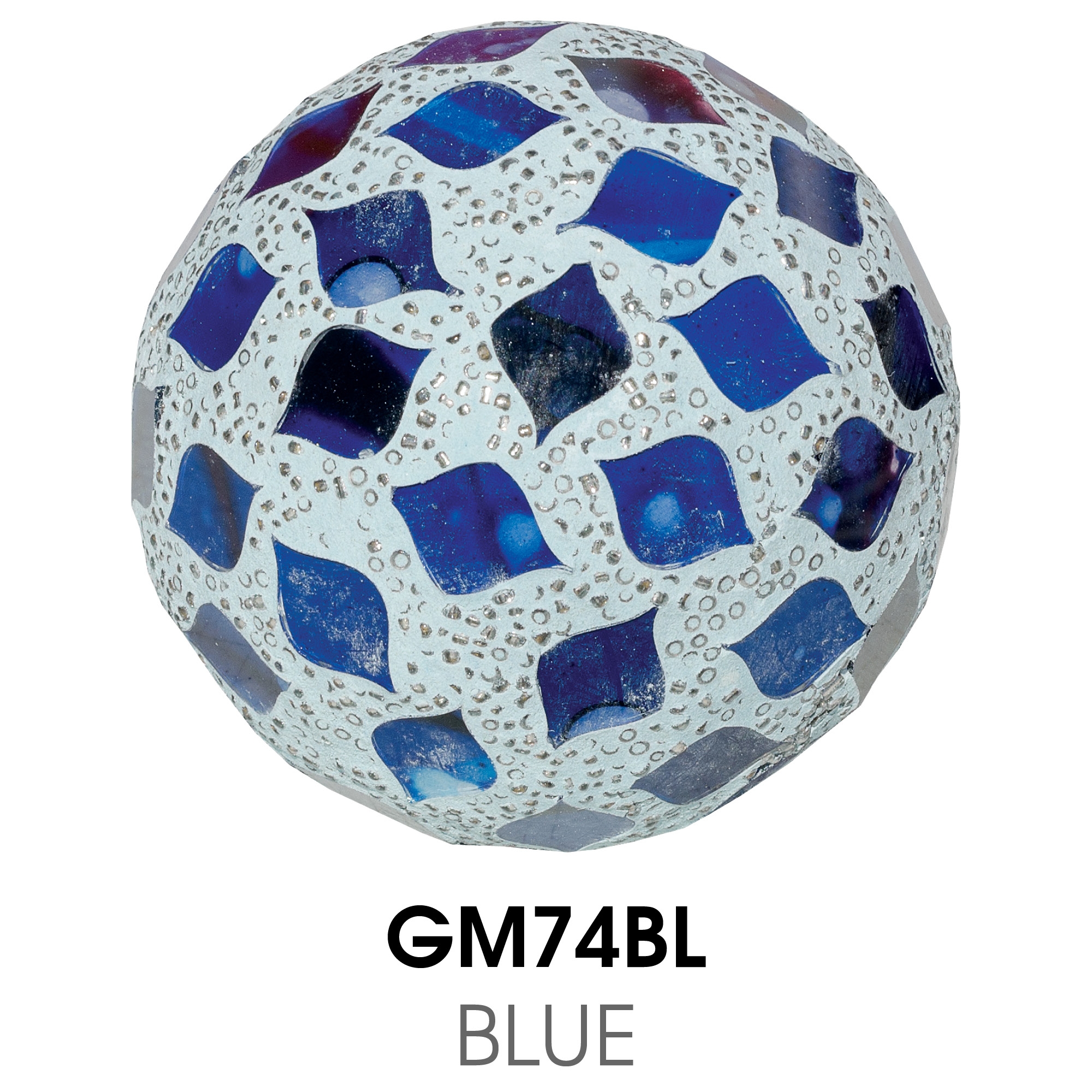 Small Mosaic Polyform Ball - Blue