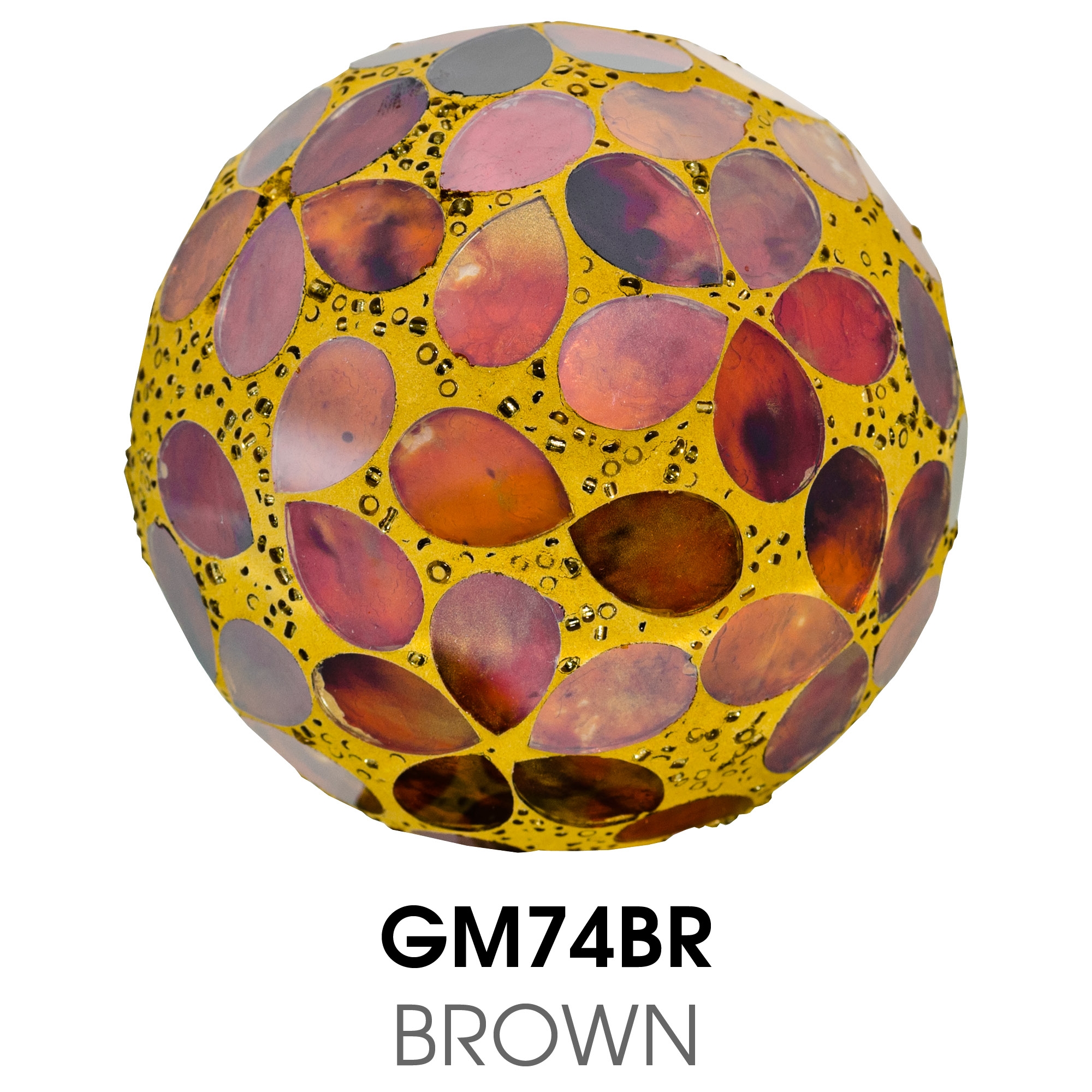 Small Mosaic Polyform Ball - Brown
