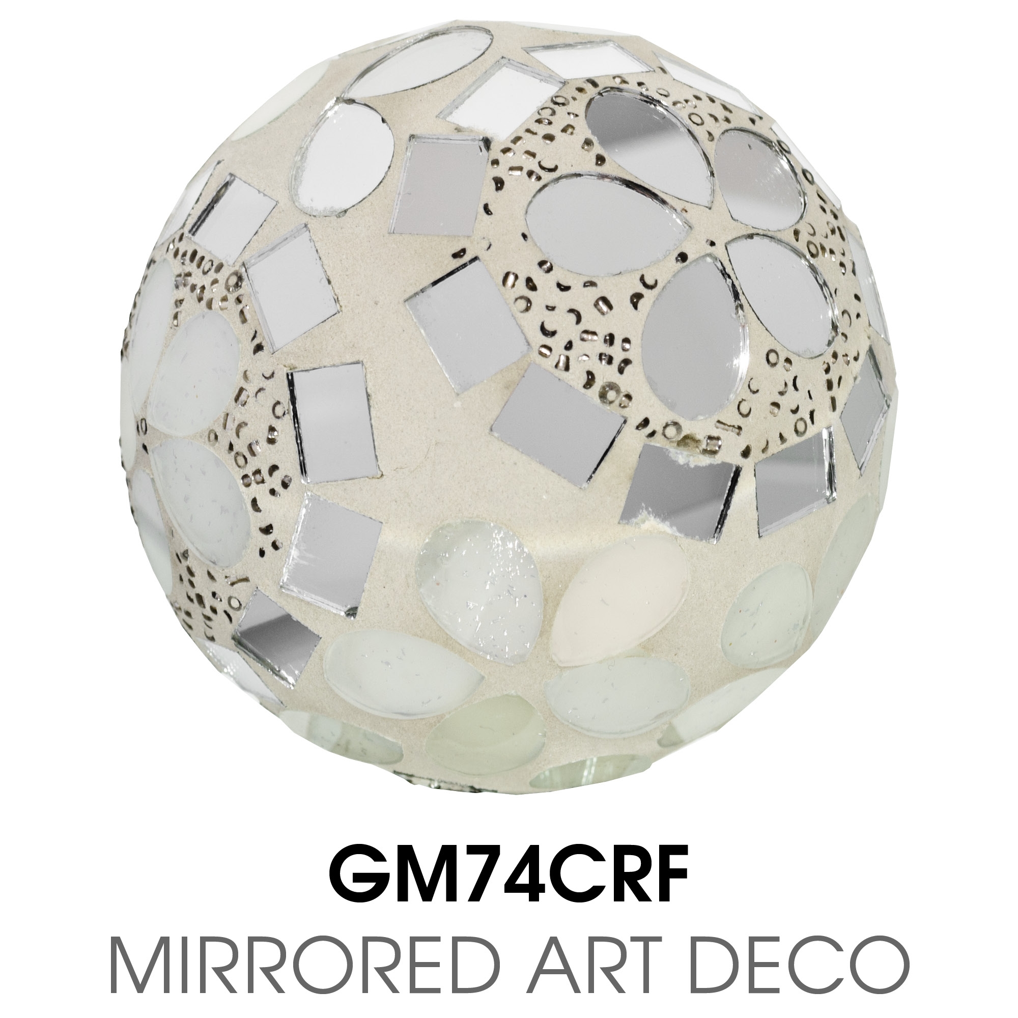 Small Mosaic Polyform Ball - Mirrored Art Deco
