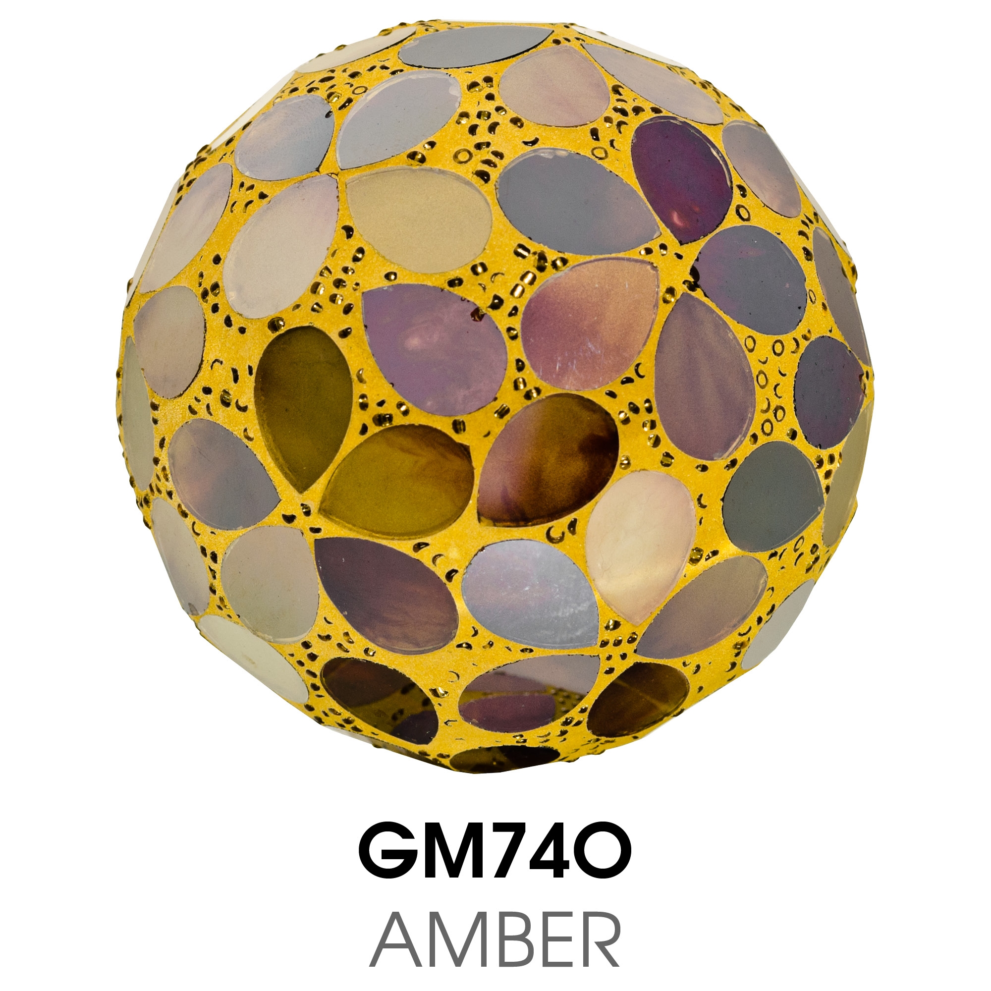 Small Mosaic Polyform Ball - Amber