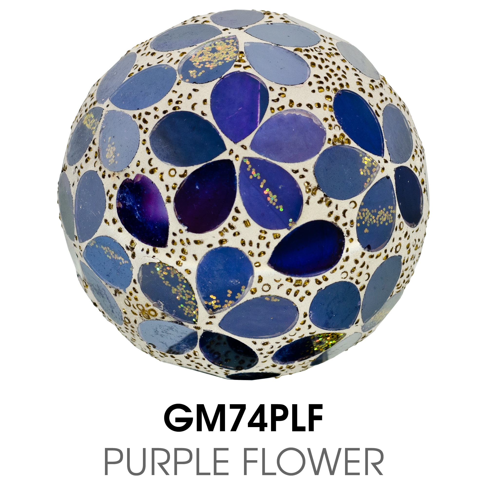Small Mosaic Polyform Ball - Purple Flower