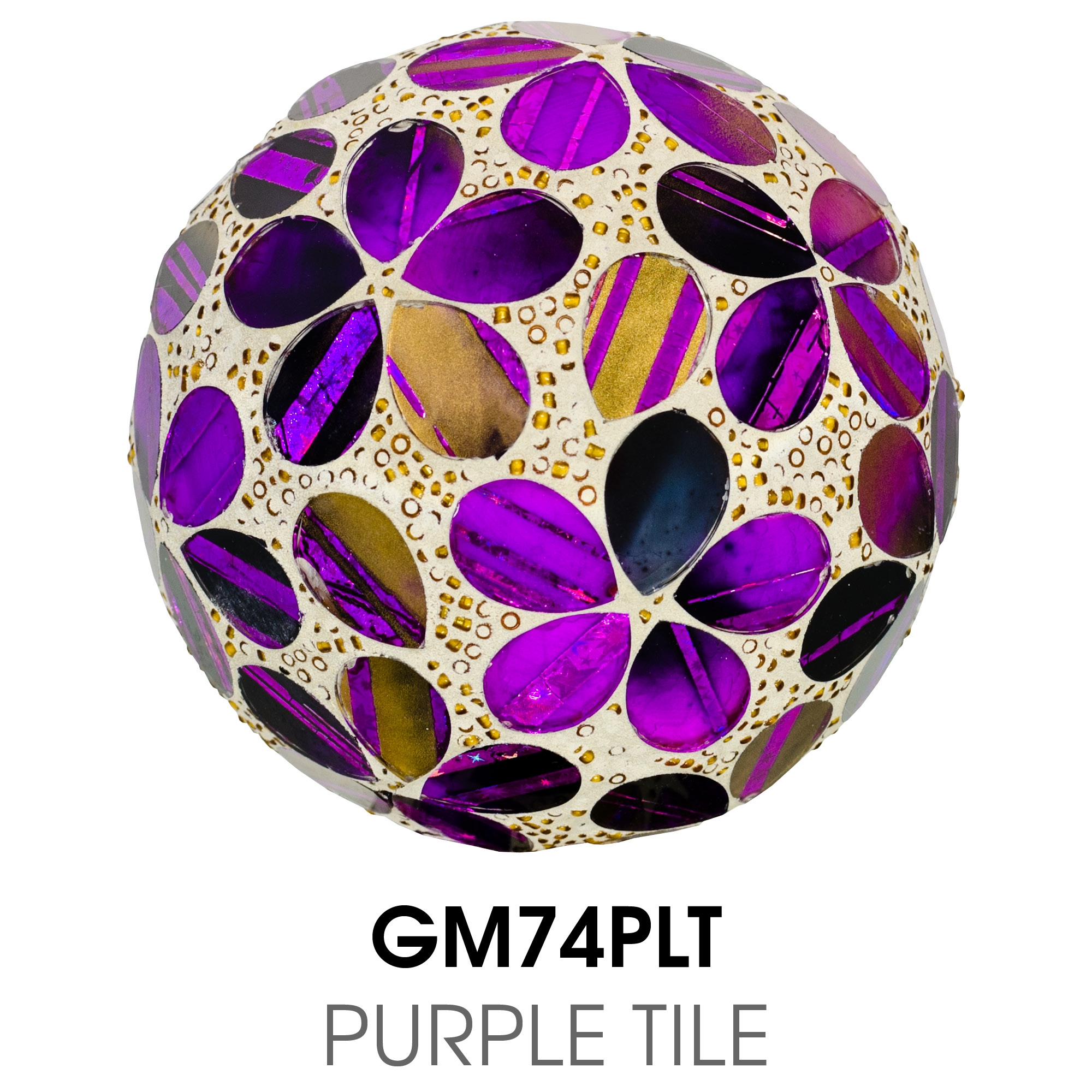 Small Mosaic Polyform Ball - Purple Tile