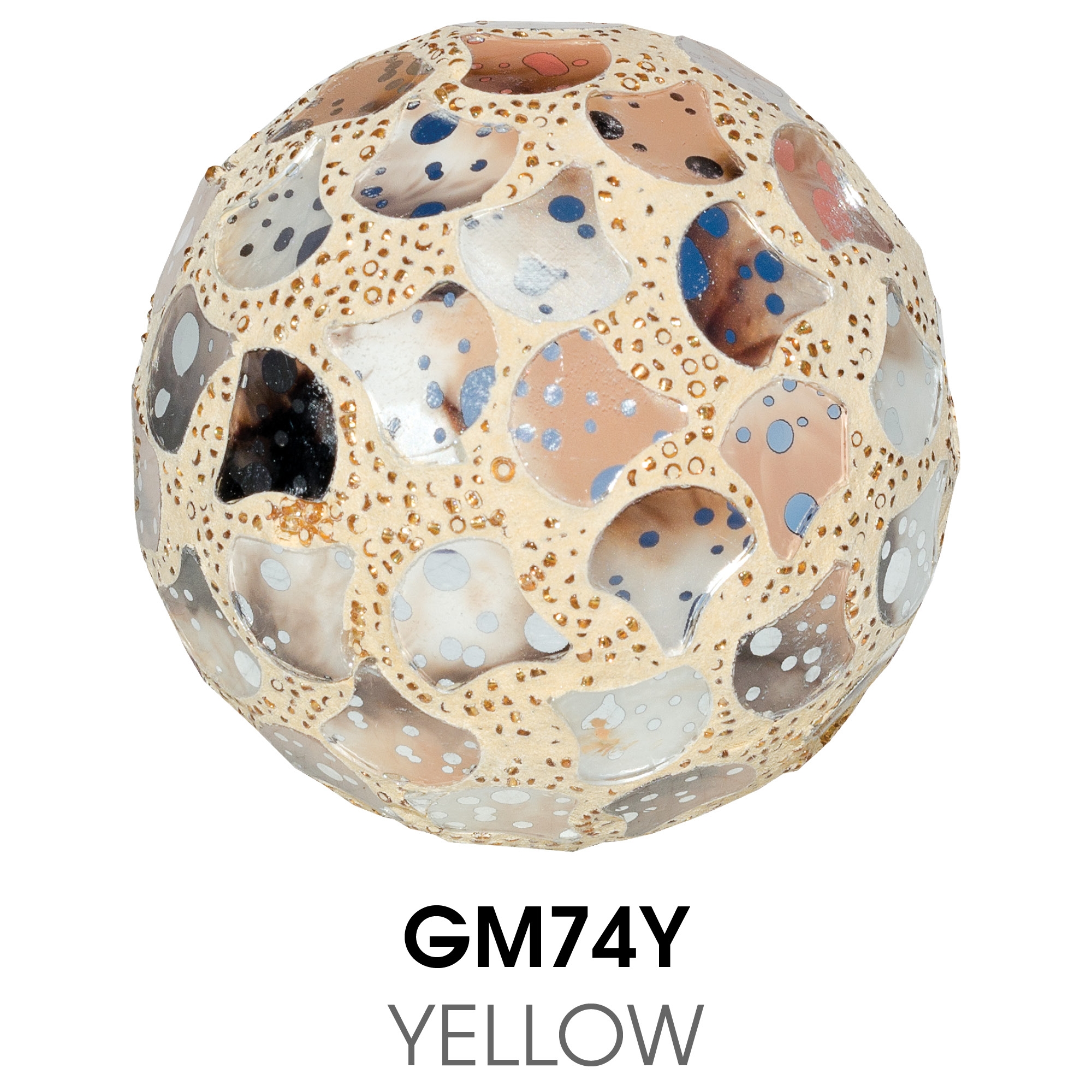 Small Mosaic Polyform Ball - Yellow