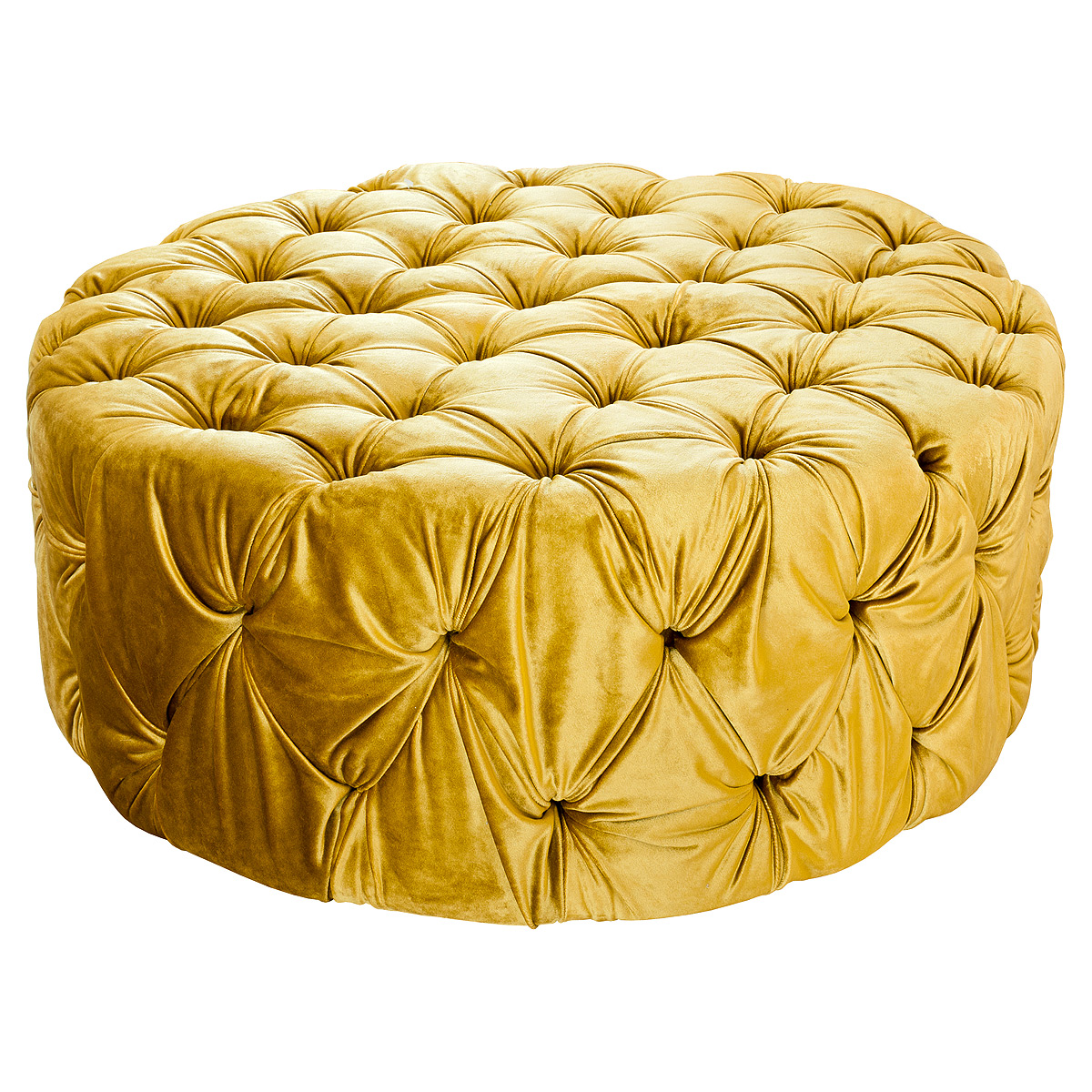 Large Gold Fabric Pouffe Large Gold Fabric Pouffe