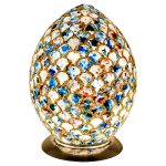 Mosaic Glass Egg Lamp - Blue Tile