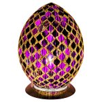 Mosaic Glass Egg Lamp - Purple Tile