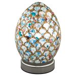 Mini Mosaic Glass Egg Lamp - Blue Tile