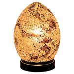 Mini Mosaic Glass Egg Lamp - Autumn Gold