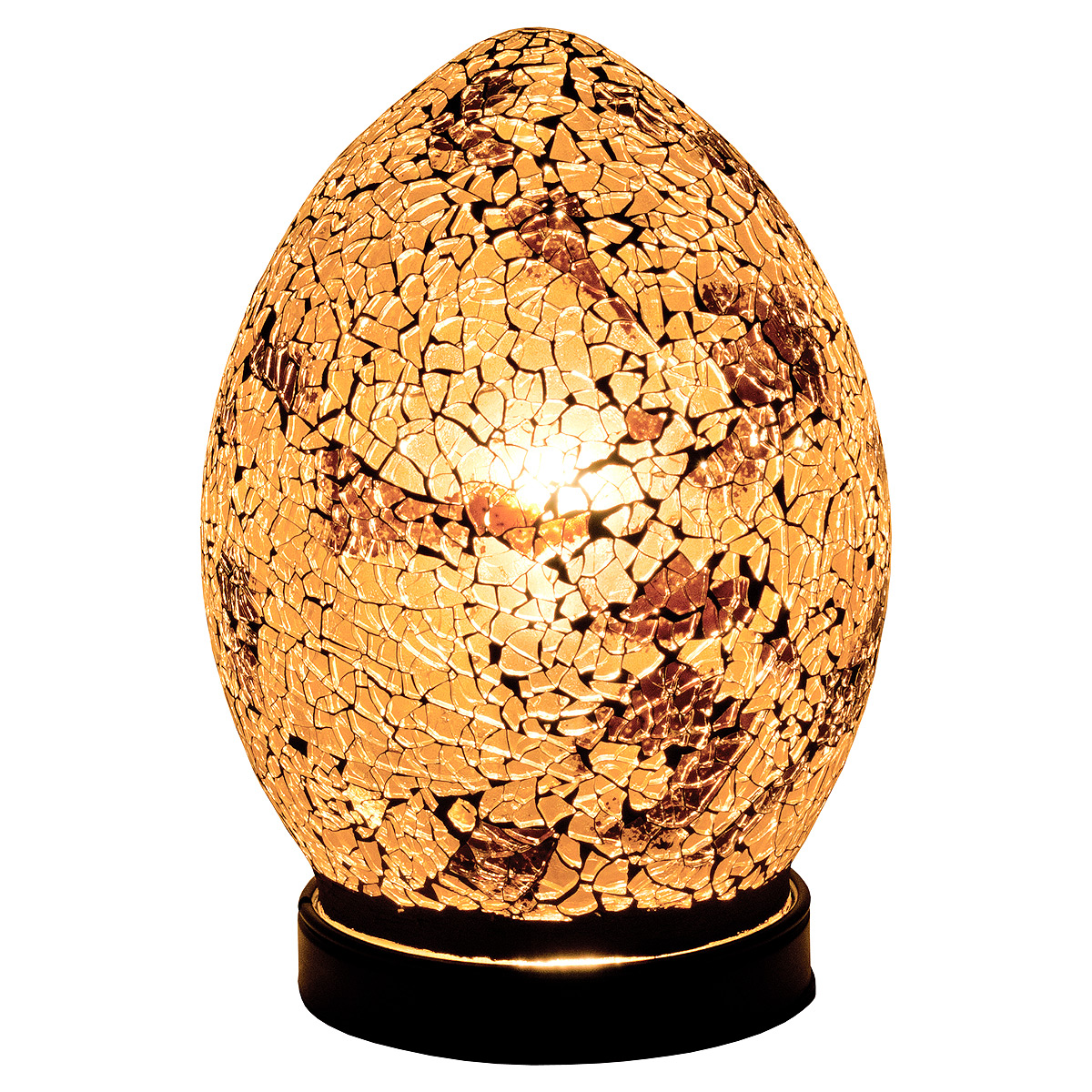 LM77GA Mini Mosaic Glass Egg Lamp - Autumn Gold Mini Mosaic Glass Egg Lamp - Autumn Gold