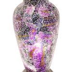 Mosaic Glass Vase Lamp - Purple