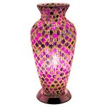 Mosaic Glass Vase Lamp - Purple Tile