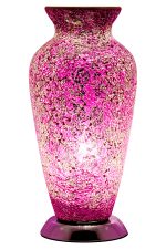 Mosaic Glass Vase Lamp - Pink Rose