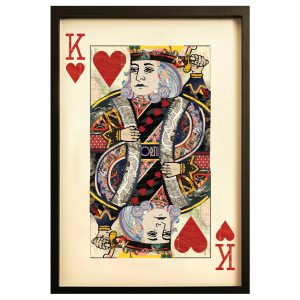 King of Hearts Playing Card Collage Wall Art