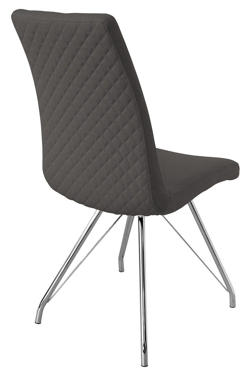 Madelina Fabric Dining Chair - Dark Grey - Back