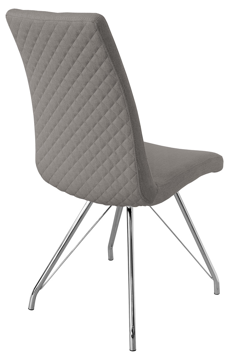 Madelina Fabric Dining Chair - Light Grey - Back