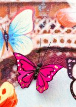 Eiffel Tower & Butterfly Canvas Wall Art - 3D Butterfly Detailed Close Up