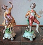 Dancing Boy and Girl Porcelain Figurines