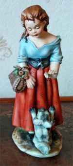Girl with Dog Porcelain Figurine