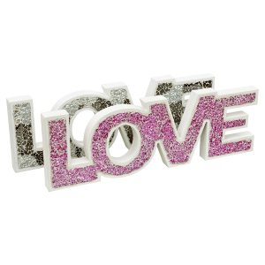 Mosaic Glass Standing Love Letters Decoration