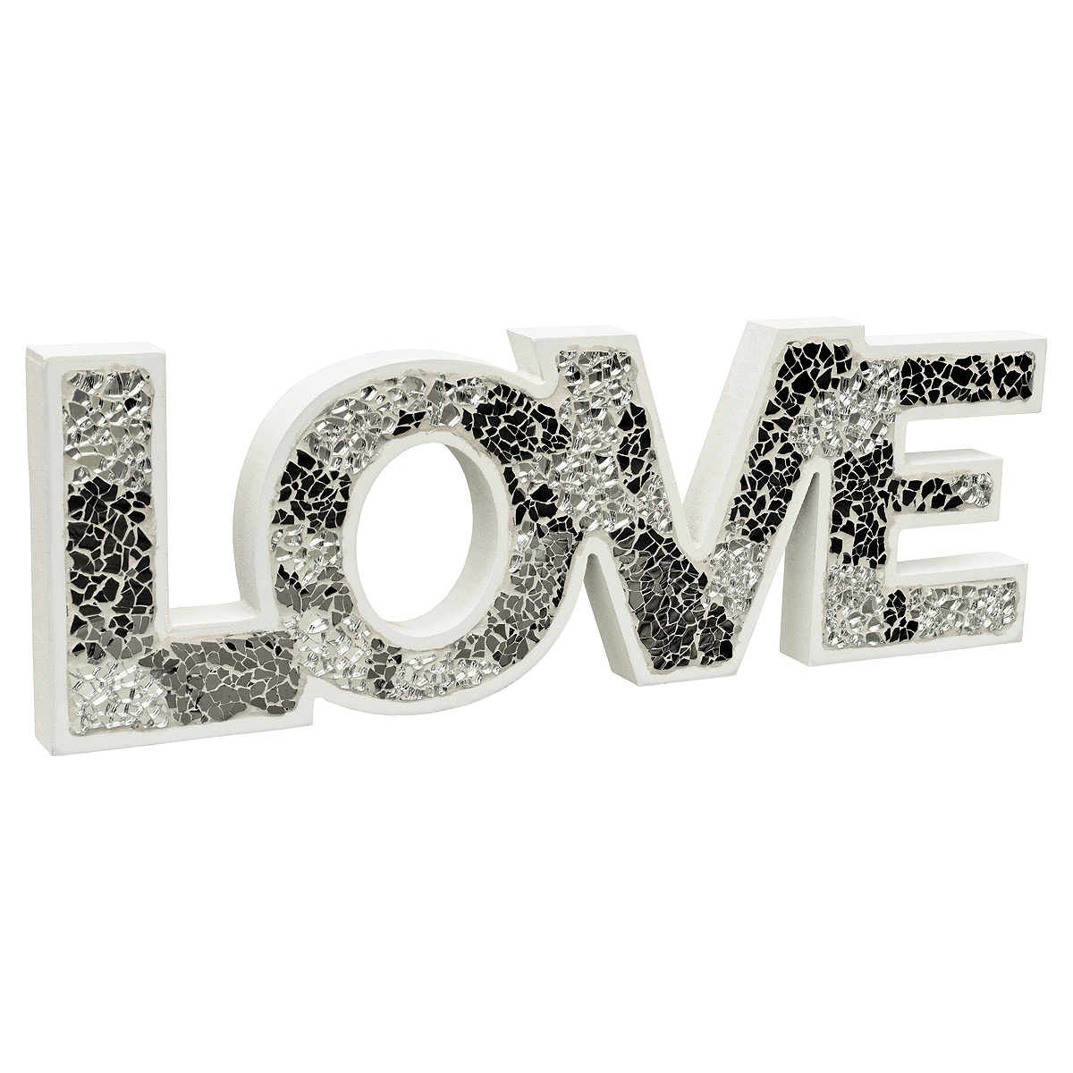 Mirrored Mosaic Glass Standing Love Letters Decoration