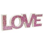 Pink Mosaic Glass Standing Love Letters Decoration