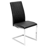Quilt Back Black Dining Chair - Front
