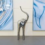 Ceramic Chrome Elephant in our Showroom