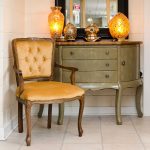 Wooden Three Drawer Crescent Sideboard in our Showroom