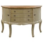 Wooden Three Drawer Crescent Sideboard