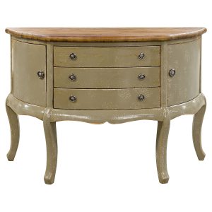 Wooden Three Drawer Crescent Sideboard