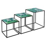 Green Leaf Nest of Three Tables