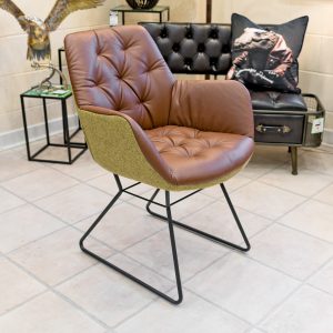 Leyton Brown Two-tone Chair in our Showroom