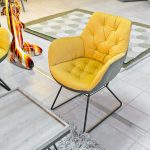 Leyton Yellow Two-tone Chair in our Showroom