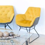 Leyton Two-tone Chair in Yellow in our Showroom