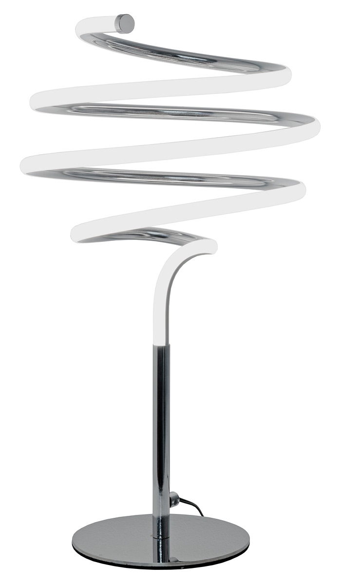 LED Spiral Silver Table Lamp
