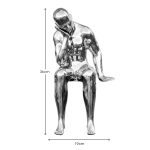 Ceramic Thinking Man Sculpture - Dimensions