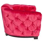 Deep Button Pink Club Chair - Side