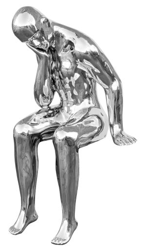 Ceramic Thinking Man Sculpture